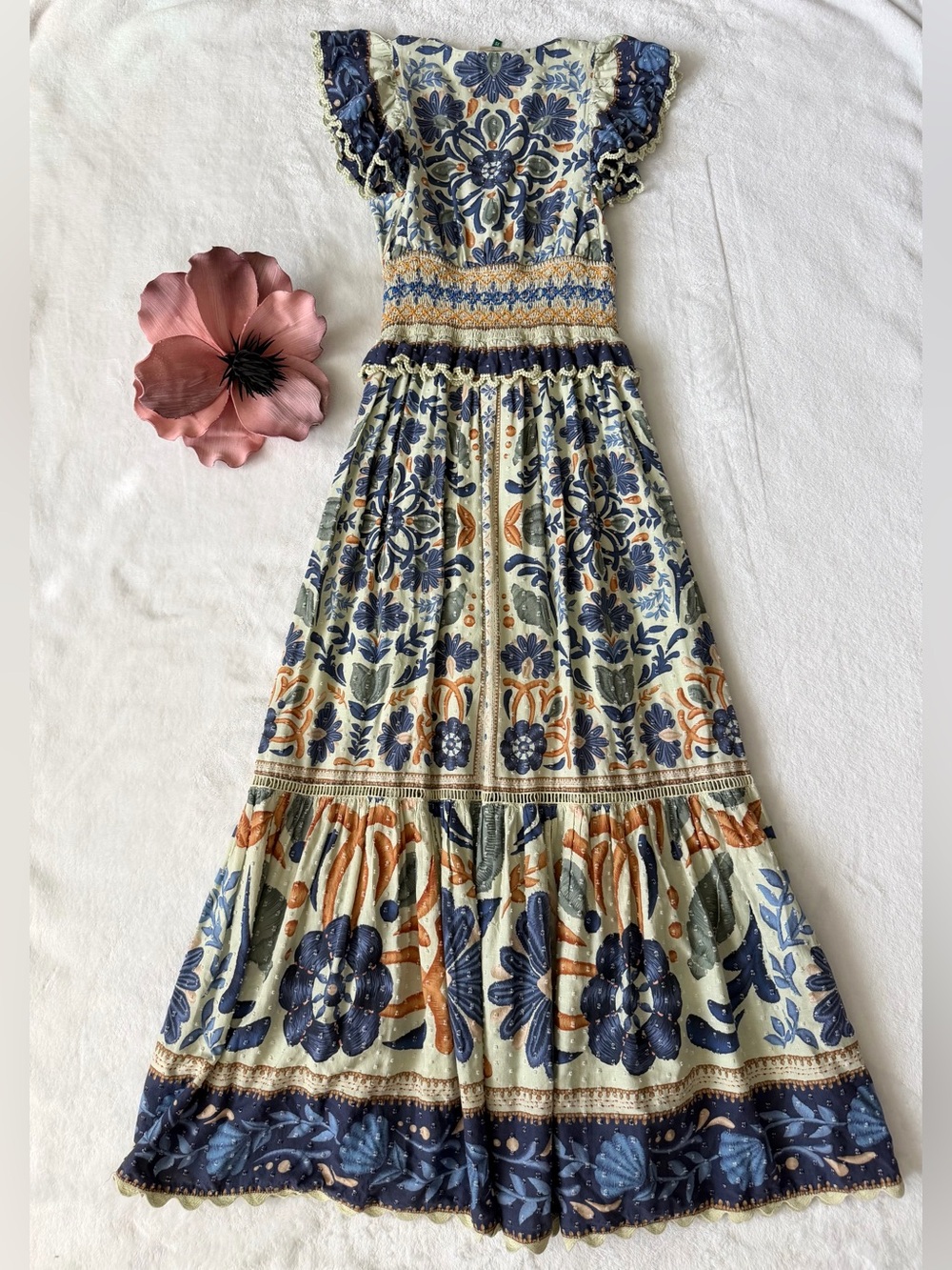 Farm Rio Ocean tapestry maxi dress XS - Picture 2 of 10